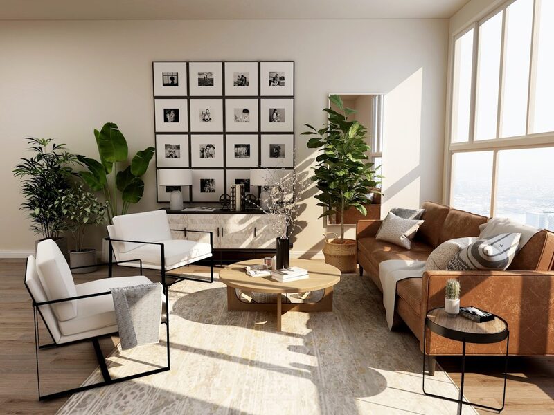A residential living room with no loudspeaker anywhere in sight.